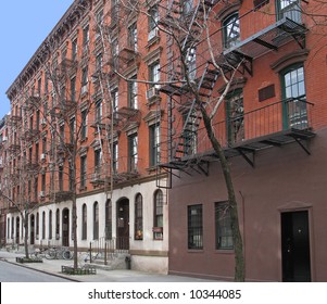 Greenwich Village Apartment Building With Exterior Fire Escapes