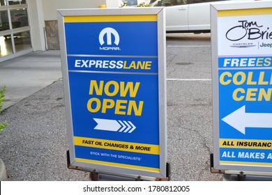 Greenwood, Indiana / United States - July 10 2020: ExpressLane Now Open Signage