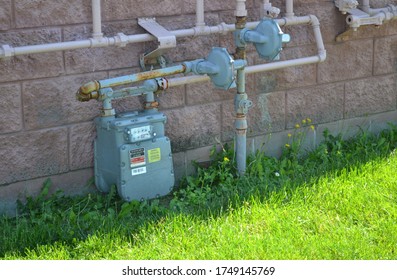 Greenwood, Indiana / United States - June 4 2020: A Gas Meter Outdoors