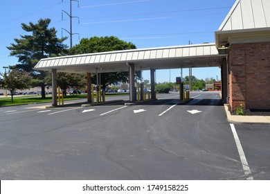 Greenwood, Indiana / United States - June 4 2020: Bank Teller Drive Thru