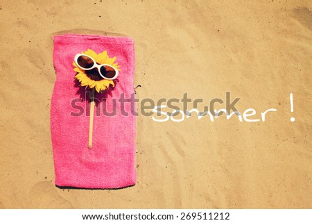 greeting card background - summer holidays - german for summer