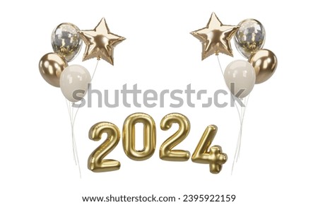 Greeting card Happy New Year 2024. Beautiful holiday banner. 