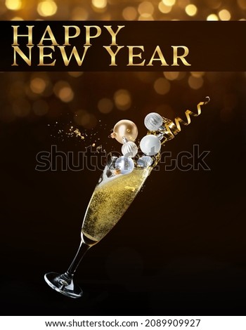Similar – Image, Stock Photo Cheers! Champagne glass overturned, black and white.