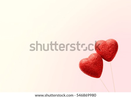 Similar – Image, Stock Photo Two red heart lollipop pattern on pink background