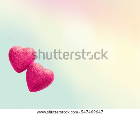 Similar – Image, Stock Photo Two red heart lollipop pattern on pink background