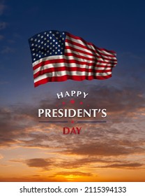 Greetings Card Presidents Day Flag Sky Stock Photo 2115394133 ...