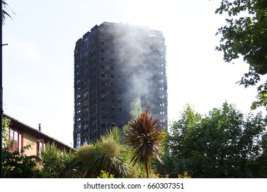 Grenfell Tower After The Fire Latimer Rd London UK W10 On 14th June 2017