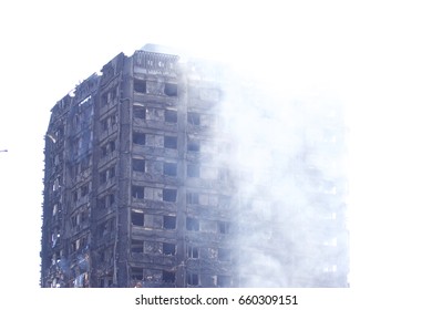 Grenfell Tower After The Fire Latimer Rd London UK W11 1TG On 14th June 2017