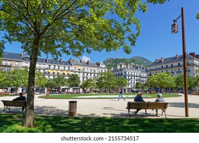 GRENOBLE, FRANCE, May 9, 2022 : Renewed Victor Hugo Square In City Center. Grenoble Was Awarded European Green Capital For 2022, Pioneering Nature Of Its Actions For Ecological Transition.