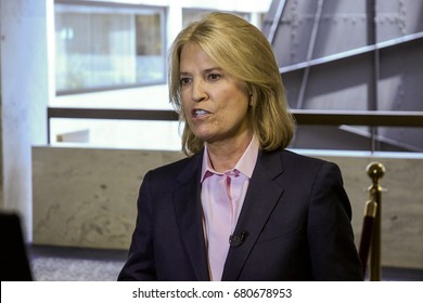  Greta Van Susteren finishes her stand up report prior to the start of US Attorney General Jeff Sessions testimony in front of the Senate Intelligence Committee, Washington DC. June 13, 2017. 