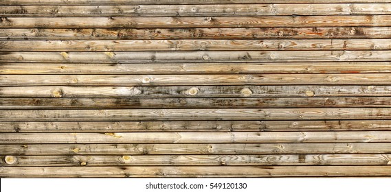 Grey Barn Wooden Wall Planking Wide Texture. Old Solid Wood Slats Rustic Shabby Gray Background. Hardwood Dark Weathered Square Surface. Grungy Faded Timber Wood Structure. Horizontal Web Banner