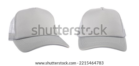 Grey baseball cap isolated without shadow  white background