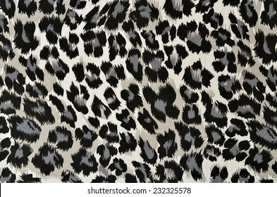 Grey And Black Leopard Pattern.  Spotted Animal Print As Background.