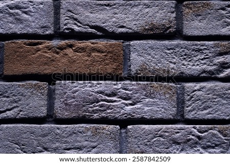 Grey Brick Wall Texture Background. Concrete Stone Building Pattern Backdrop Decor Interior