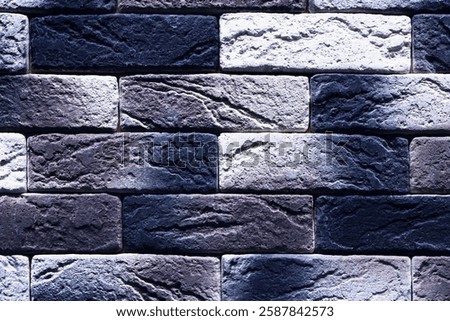 Grey Brick Wall Texture Background. Concrete Stone Building Pattern Backdrop Decor Interior