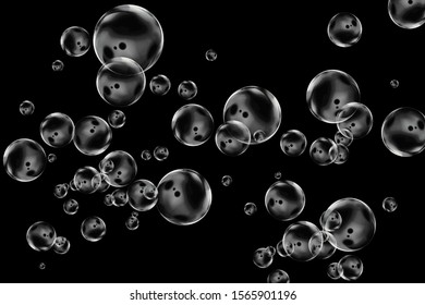 Grey Bubbles On Black Background Stock Photo (Edit Now) 1565901196