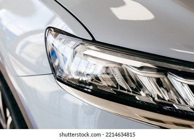 Grey Car Headlight Close Up, Beautiful Car Design