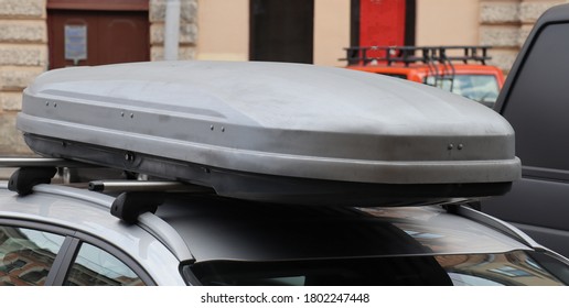 Grey Car Rooftop Cargo Box.