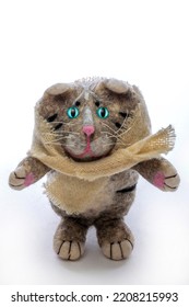 Grey Cat - Soft Toy Made Of Felt Wool