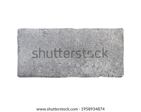 Grey cement brick isolated on white background