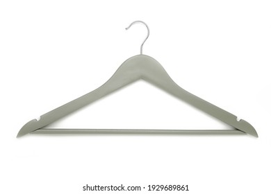 Grey Coat Hanger Isolated On A White Background. Top View