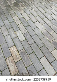 Grey Concrete modern Brickwork exterior Pathway in City Town Full picture with different Grey and Beige Shades Floor Pattern with Square Brick Texture modern Design