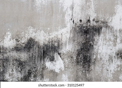 Grey Concrete Wall With Scratch And Bullet Hole