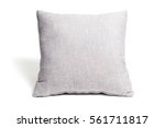 grey cushion on white background