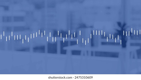 A grey financial graph being processed over a black background, copy space. Global digital interface technology and networking concept digitally generated image