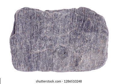 Grey Flat Stone Isolated On The White Background