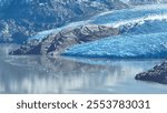 Grey Glacier At Torres Del Paine In Puerto Natales Chile. Snowy Mountains. Glacier Landscape. Puerto Natales Chile. Winter Background. Grey Glacier At Torres Del Paine In Puerto Natales Chile.