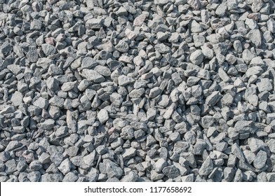 Grey Ground Stone Rubble Background Of Many Small Stones