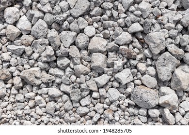 Grey Ground Stone Rubble Background Of Many Small Stones