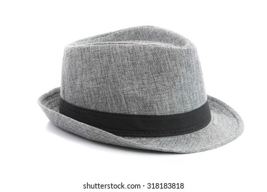 Grey Hat On The White Background Isolated