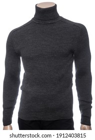 black polo neck sweater