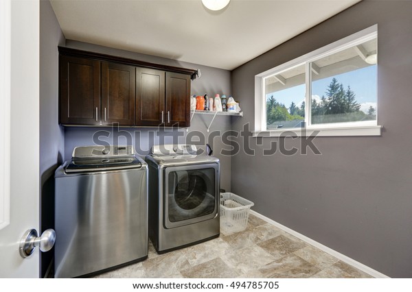 Grey Laundry Room Modern Stainless Steel Stock Photo Edit Now