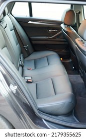 Grey Leather Back Clean Car Seat Side View