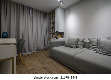 Grey luxury bedroom with elegant and modern details - Powered by Shutterstock