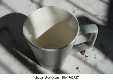 Grey Mug With Marble Backgorund