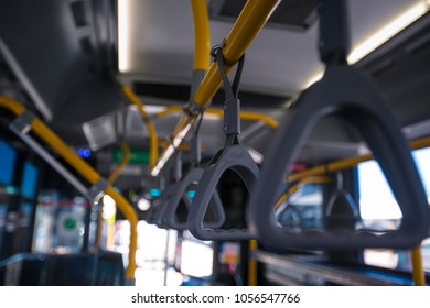 Grey Passenger Hand Holder On Public Buses In Perth City, Australia