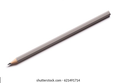 Grey Pencil Isolated On White Background.