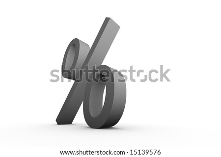 Grey percent symbol on white background