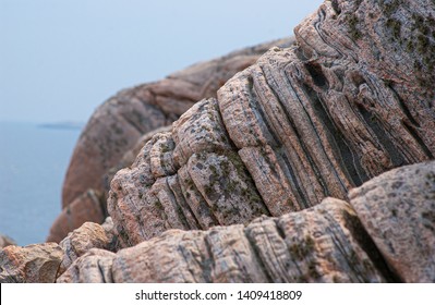 Grey And Pink Gneiss Metamorphic Rock.