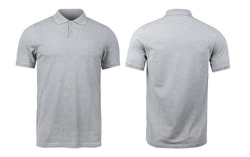 Grey blank polo t-shirt on human body for graphic design mock up Beauty ...