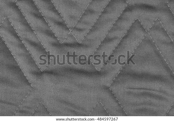 Grey Quilted Fabric Texture Geometric Pattern Stock Photo 484597267