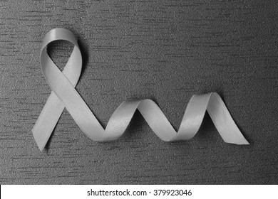 Grey ribbon. Brain cancer awareness. healthcare and medicine concept.