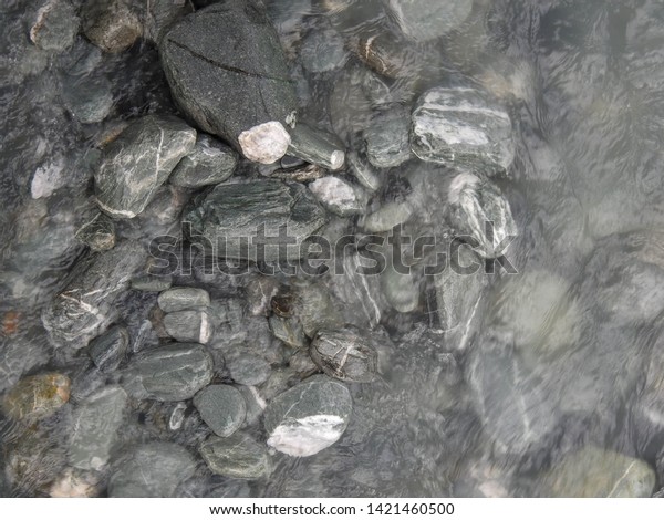Grey River Stones White Streaks Stock Photo Edit Now
