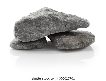 Grey Rocks Isolated On White Background