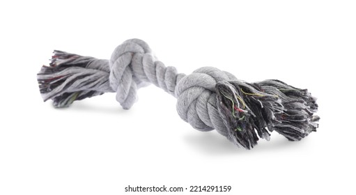 Grey Rope Toy For Pet Isolated On White