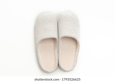 Grey Slipper Isolated On White Background